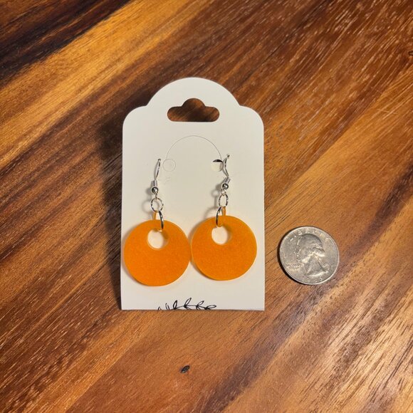 Orange Circular Earrings - Picture 1 of 1